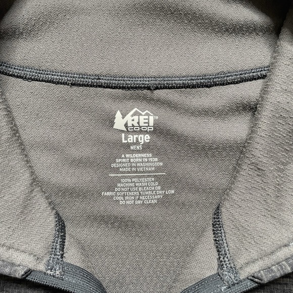 REI Co-op Midweight Base Layer Half-Zip Top Shirt Mens Large Dark Gray 121879 - Picture 6 of 7